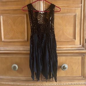 Umgee Black Gothic Tank Top Coverup Sz S/M